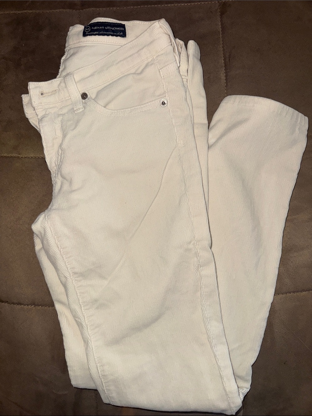 AG Adriano Goldschmied White Skinny Thin Corduroy